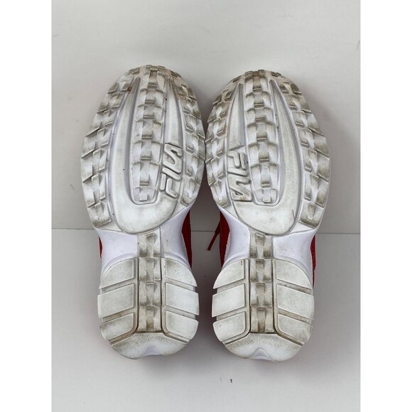 Fila Disruptor II Premium Womens Size 7 Sneakers Red White Chunky Shoe - Picture 10 of 10